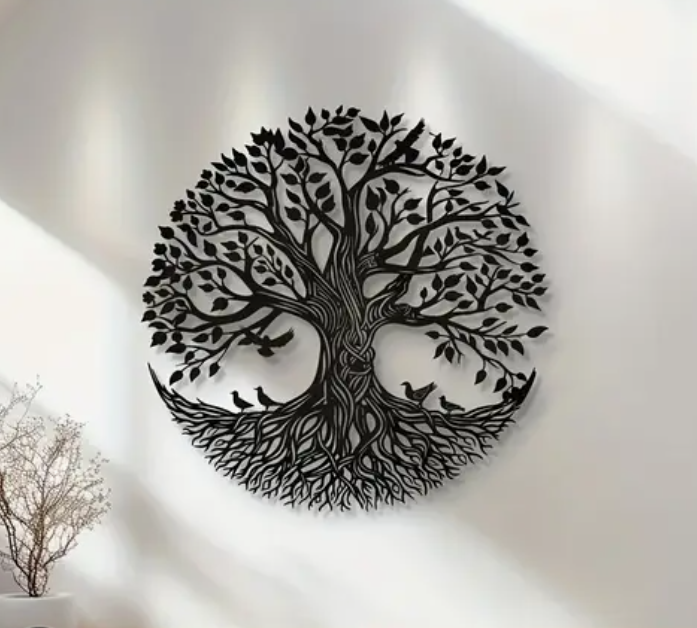 Tree of Life Wall Art – 24x24" MDF Wooden Nature-Inspired Decor