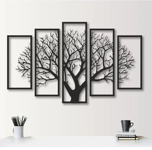 Five Panel Tree, Tree Decor, Unique Design, Wall Hanging, Tree 5 Parts, Livingroom Decor Regular